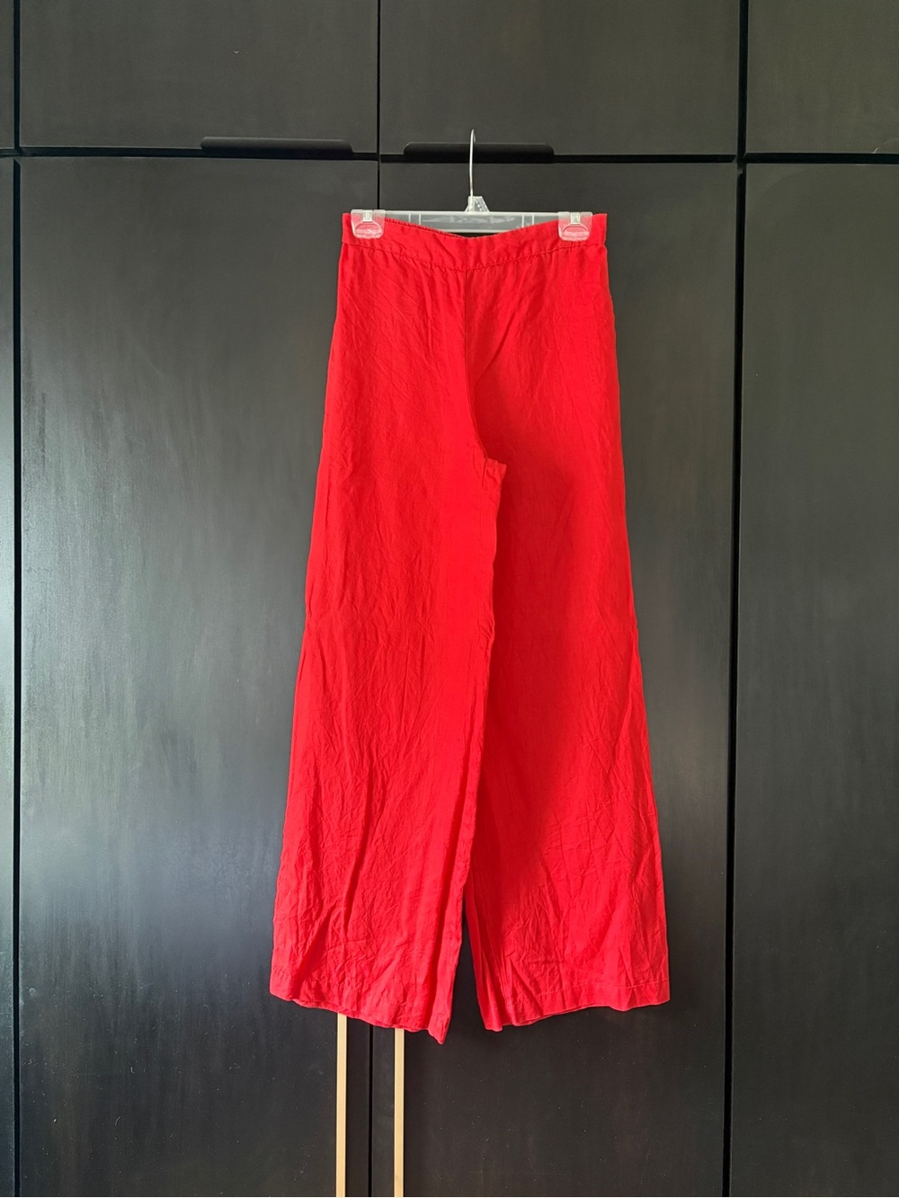 Red Wide-Leg Linen Women's Pants Sz S